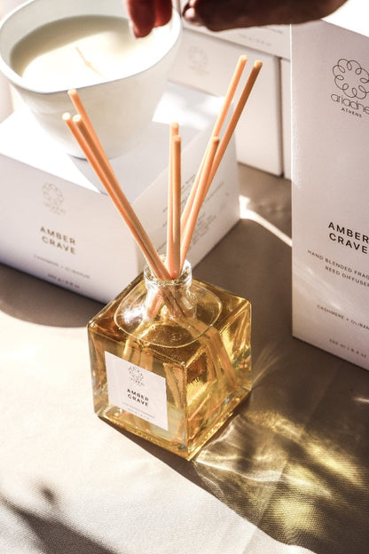 Amber Crave Reed Diffuser from top.