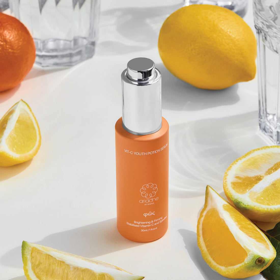 The bottle of the vitamin  C serum 